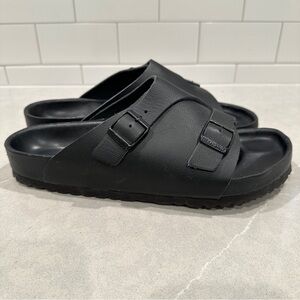 Birkenstock Zurich Slide Sandals Size 42 All Black Leather – Great Condition 🖤👣